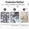 5D DIY Pearl Diamond Painting Kit White Tiger Full Drill Embroidery Mosaic Art Home Wall Decor Gift