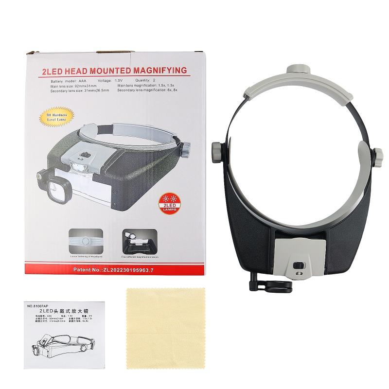 1Pc New  head wearing electronic LED repair tool magnifying glass for the elderly reading magnifying glass acrylic lens