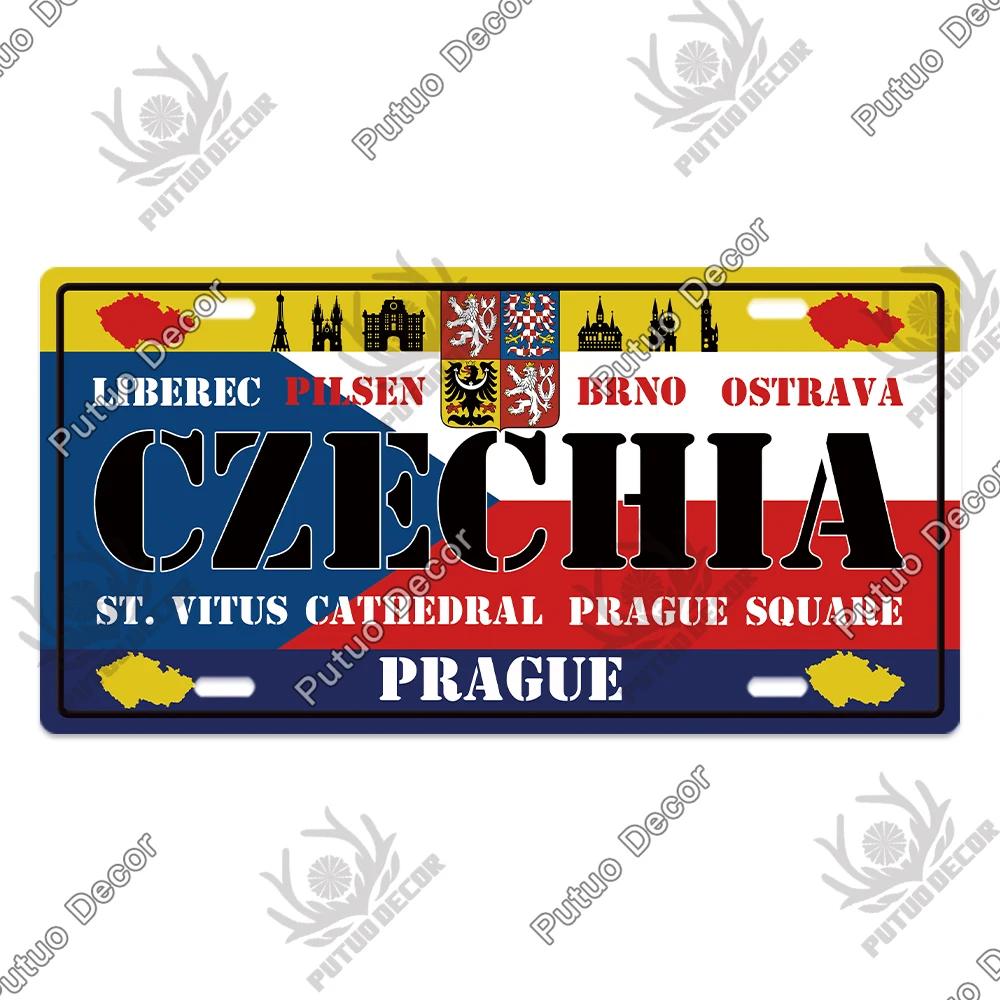 Putuo Decor Country - Themed Vintage Metal Sign with License Plate Plaque - Ideal for Bar Pub Club and Home Wall Decoration