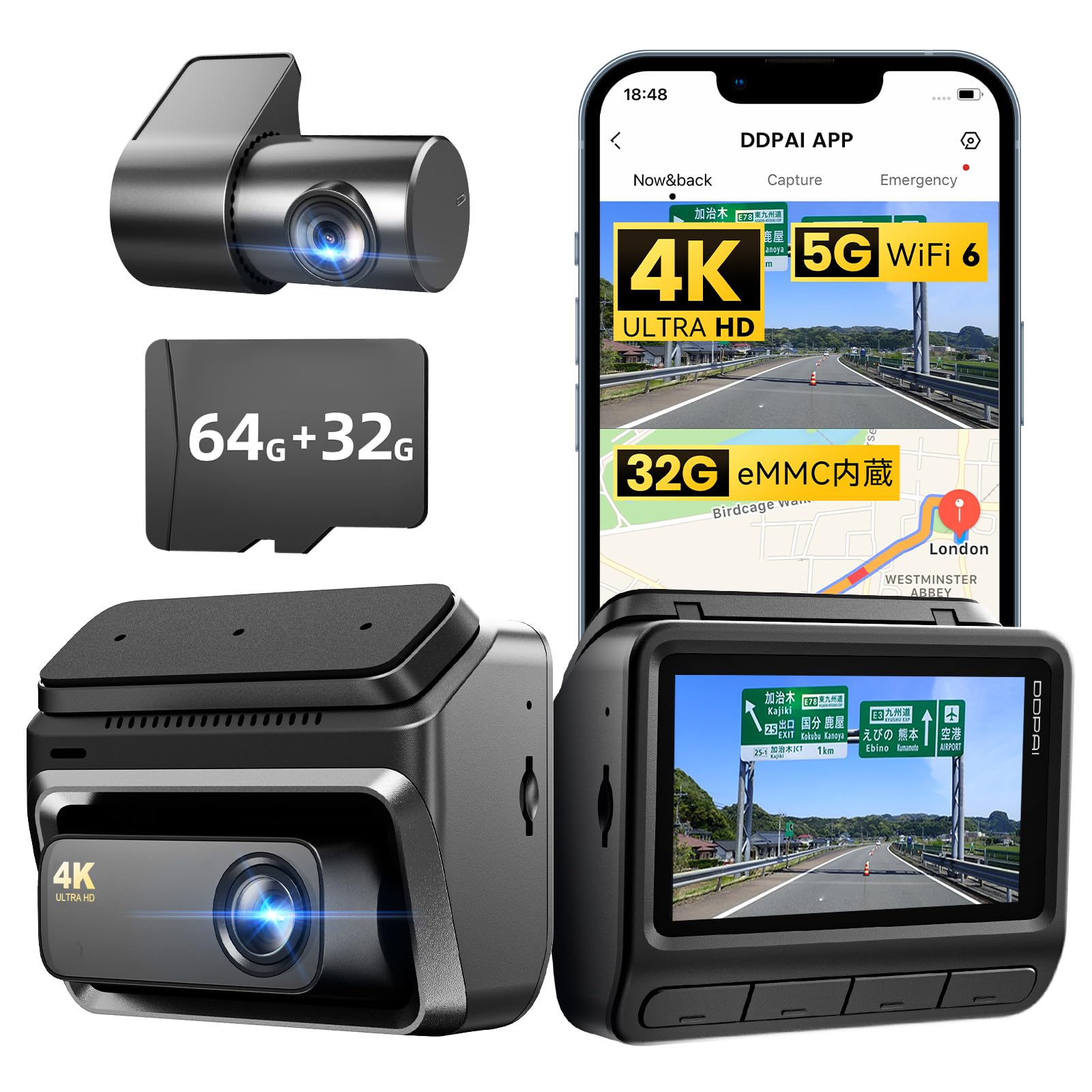 

Видеорегистратор DDPAI Z60 с новейшими 8 мегапикселями и 8 мегапикселями 1080P Full Dual передней и задней камерами, с 32 ГБ компактный видеорегистратор с ЖК-экраном Суперпрочный чёрный