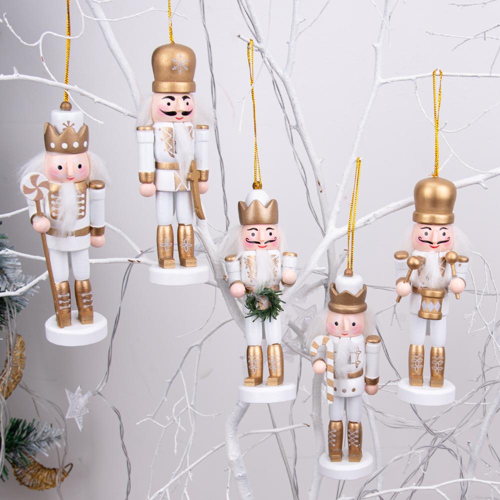 White & Gold Luxury Nutcracker Ornament Set