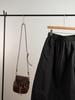Artistic Japanese Quilted Winter Skirt - Casual Elastic Waist, Solid Color, Drawstring Half Skirt