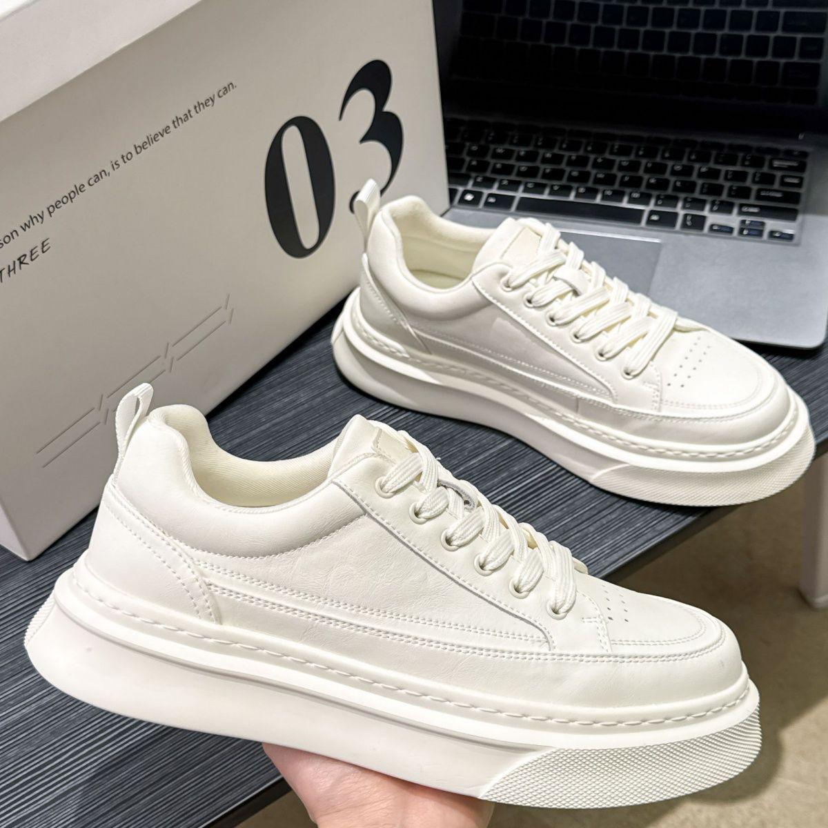 

Универсальные Модные Мужские Повседневные Белые Кроссовки в Корейском Стиле - Мягкие, Дышащие Весенние Туфли Size 38 with insole белый