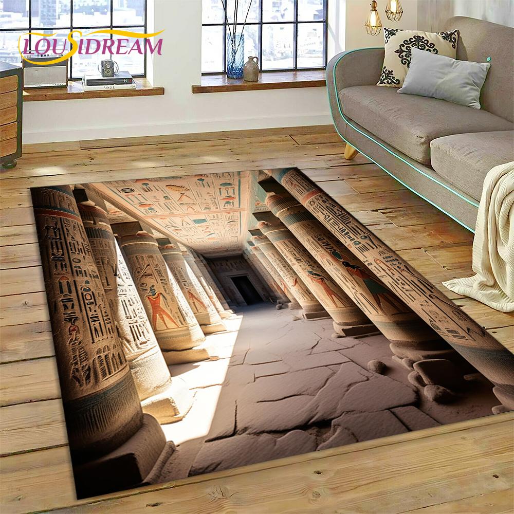 3D Illusion God's Temple Door Gate Carpet Rug for Living Room Bedroom Home Sofa Decoration,Kids Play Area Rug Non-slip Floor Mat