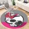 1pc Skull Butterfly Office Round Rug, Non-slip, Soft and Durable Office Rug for Interior Decoration, Perfect for Office,Decoration Yy260204068