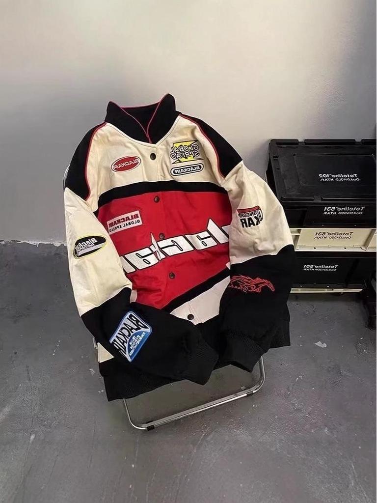 Men's & Women's Retro Racing Baseball Jackets - Trendy Motorcycle Style for Spring & Autumn
