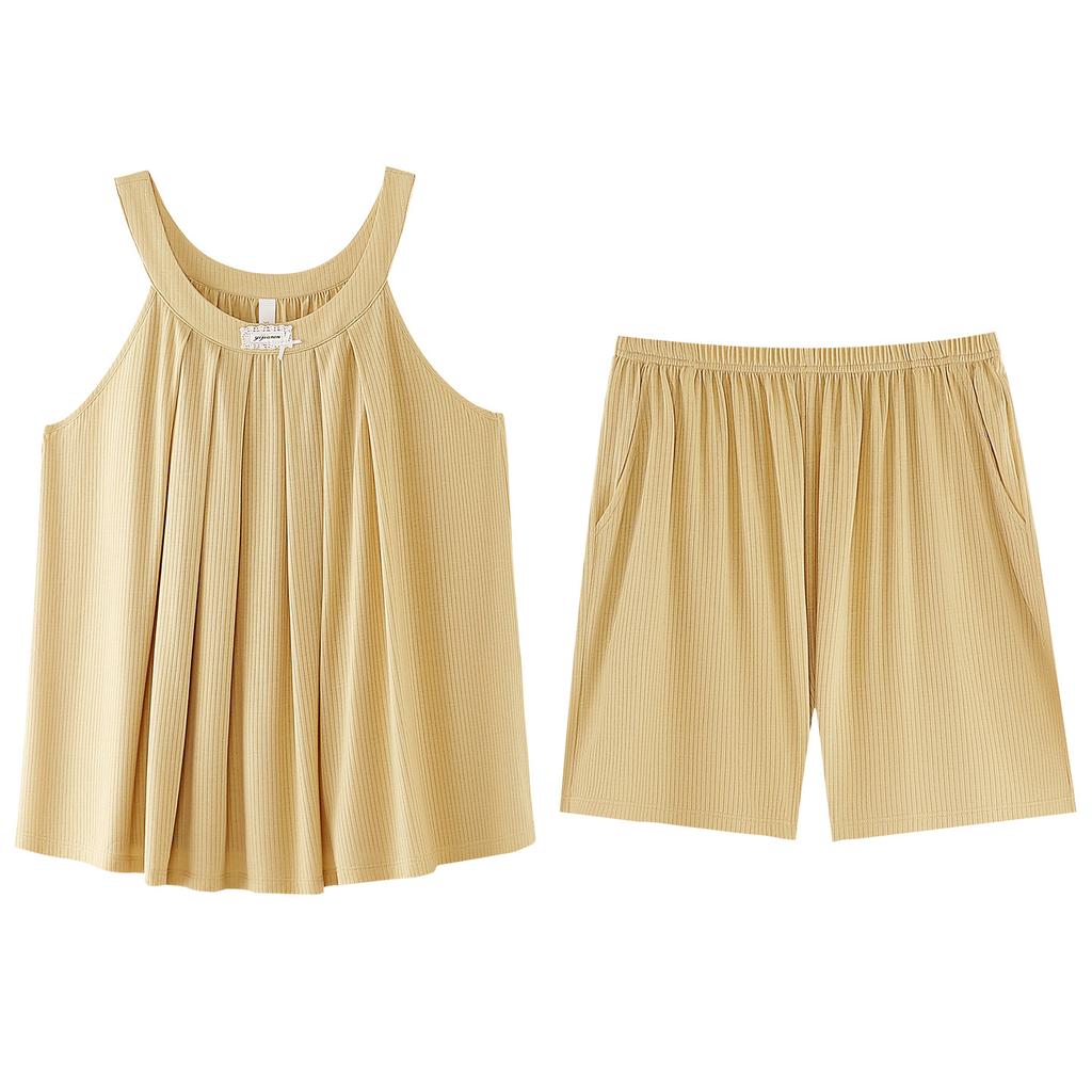 Pajamas Women's Xia Modal Vest Shorts Loose Breathable with Chest Pad Set Casual Thin Loungewear Can be worn outside
