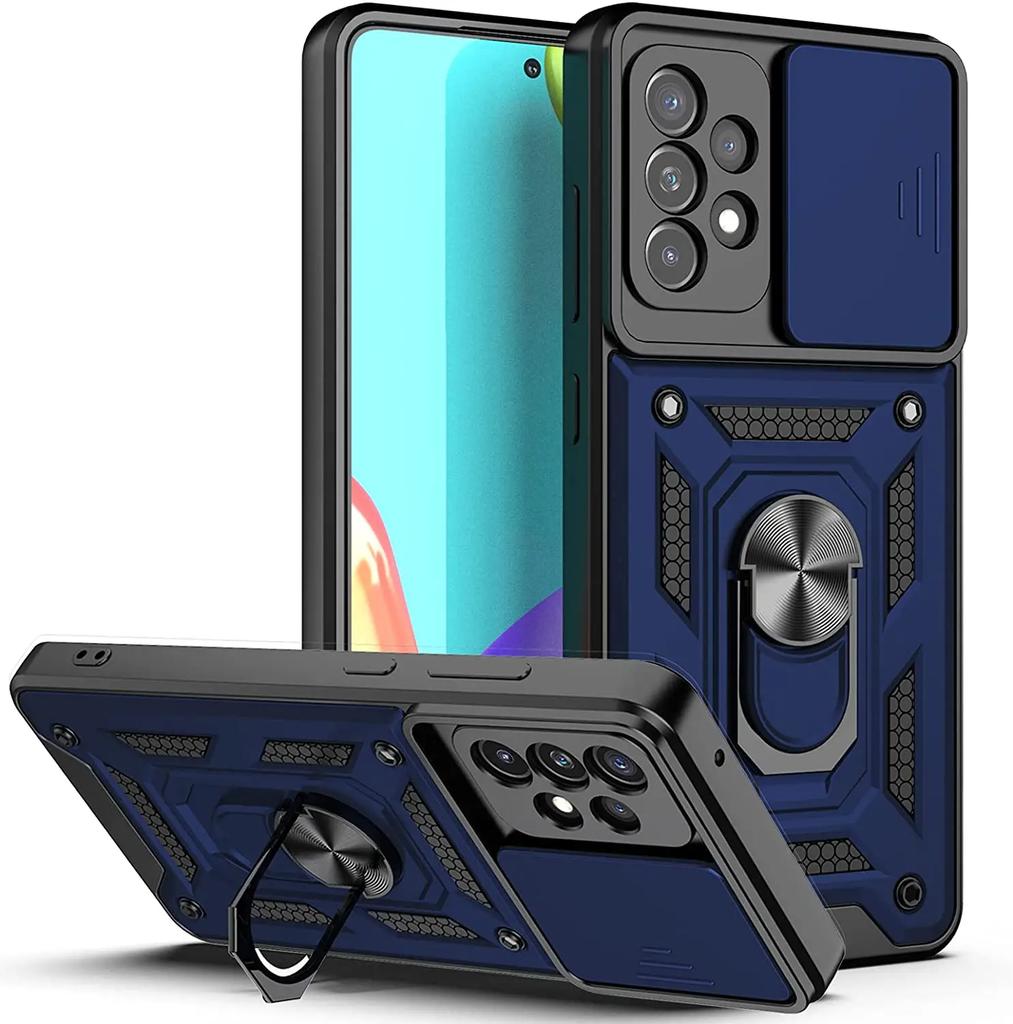 Military Grade Armor Case For Samsung Galaxy S25 S24 S23 S22 Ultra Plus S21 S20 Note 20 FE Edge Phone Holder Ring Stand Cover