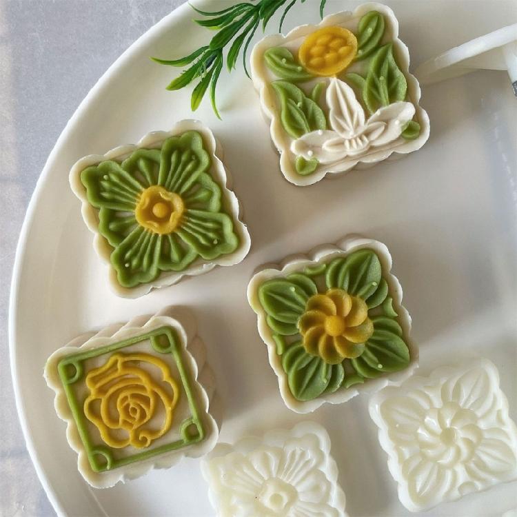 Mondkuchenform Eis Haut Gebäckformen Bohnenpasten Kuchenform für Backliebhaber ABS-Kunststoff Handgepresste Dessertform