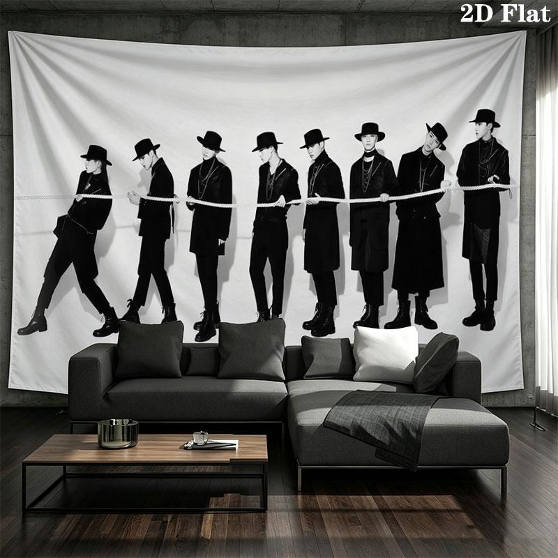 ATEEZ Poster Wall tapestry, aesthetic printed fabric blanket, suitable for bedroom, living room, and home decor.