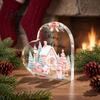 Romantic Christmas Gifts Heart Shaped Acrylic Tabletop Sign 2D Winter Snow Scene Desktop Ornament Home Party Supplies with Santa Snowman &