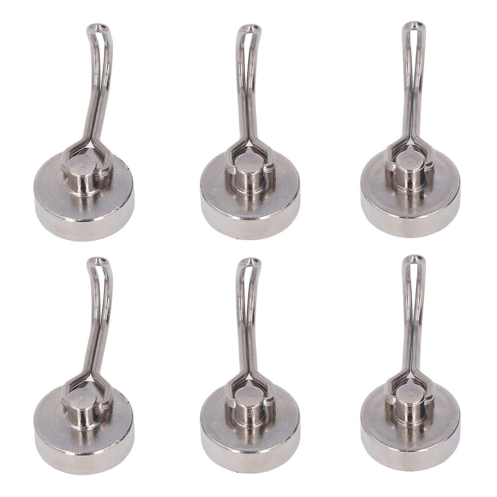 6 Stück Magnethaken 180 Grad Drehung 0?8kg Starker Neodym-Magnet für Kühlschrank Zuhause Nickelfarben