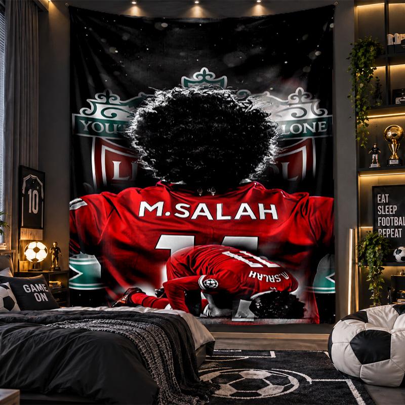 Wandtapijt Mohamed Salah Print Doek voor Woonkamer Slaapkamer Huisdecoratie