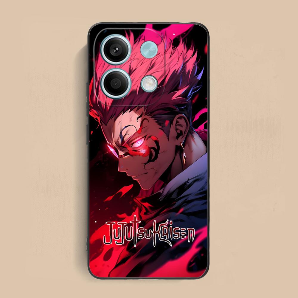 Jujutsu Kaisen Sukuna Handyhülle für Xiaomi Redmi Note 14 13 12 11 S Pro Plus 4G 5G Farbdruck Hülle Hübsch Luxuriös