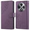 For Oppo Reno12 F 5G/4G Case Rose Flower PU Leather Wallet Phone Cover with 3 Card Slots