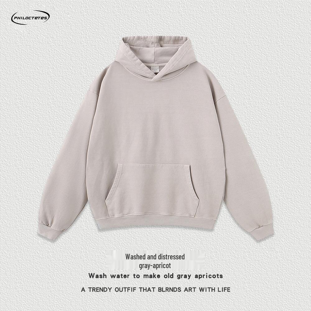 420g Salt-Washed Distressed Oversized Retro Hoodie