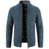 Autumn and Winter Men's Plus Velvet Thickened Stand-up Collar Cardigan Sweater Jacket Korean Fashion Casual Warm Sweater