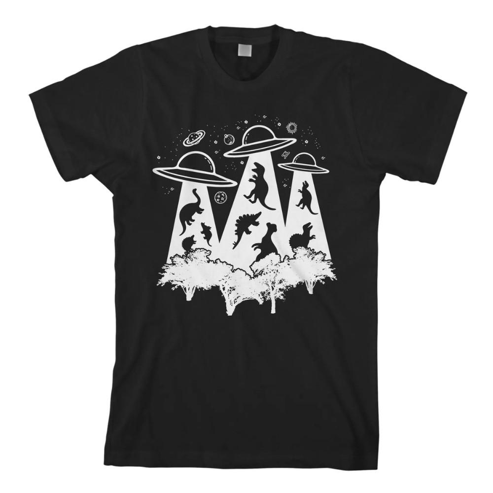 

Dinosaur Alien Abduction Men s T-Shirt Funny UFO T-Rex Science Unisex T-Shirt XXXL
