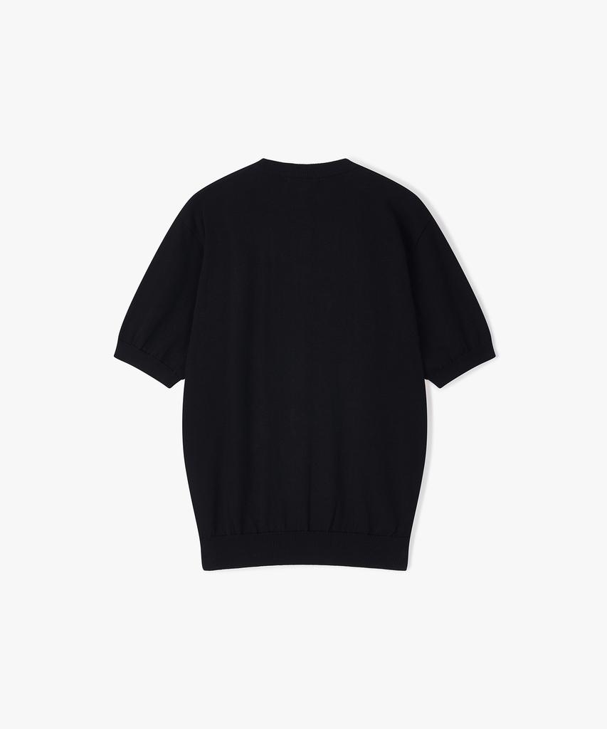 Peullojeulum Henleyneck Cotton Knit Black