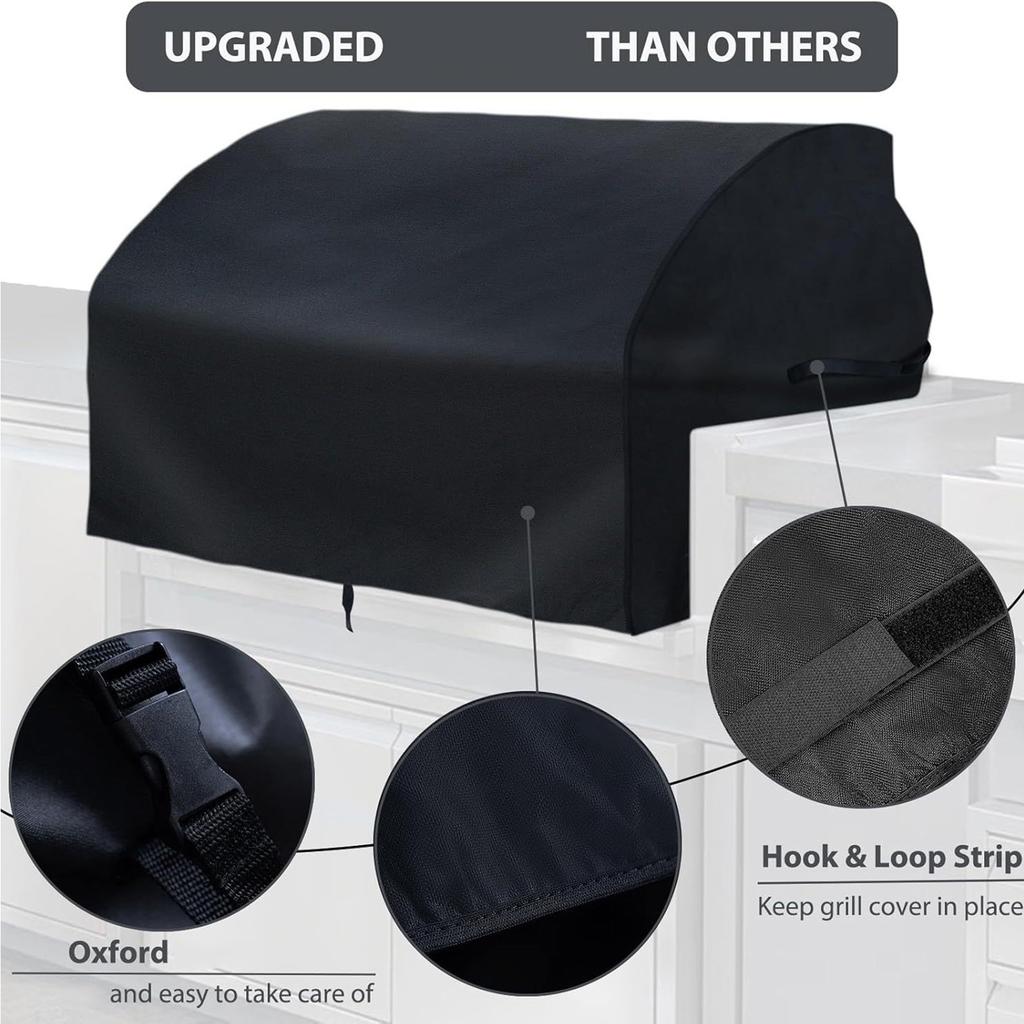 Upgraded Thick Polyester Barbecue Cover Black Grill Top Cover Universal Fit 40 43 Inch Built In Gas Charcoal Grills