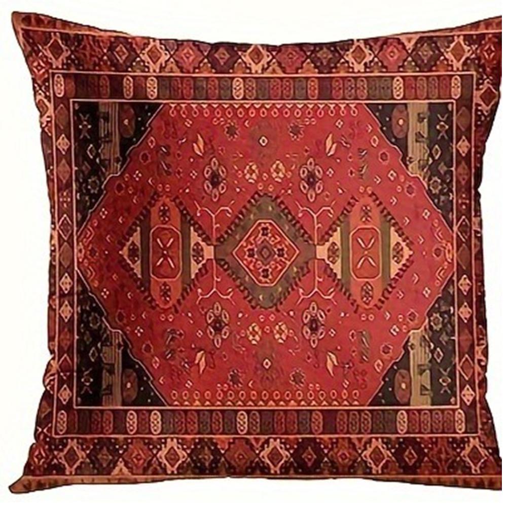 Retro red ethnic style home decoration pillowcase bedroom room decoration pillow cover, living room sofa chair cushion cover
