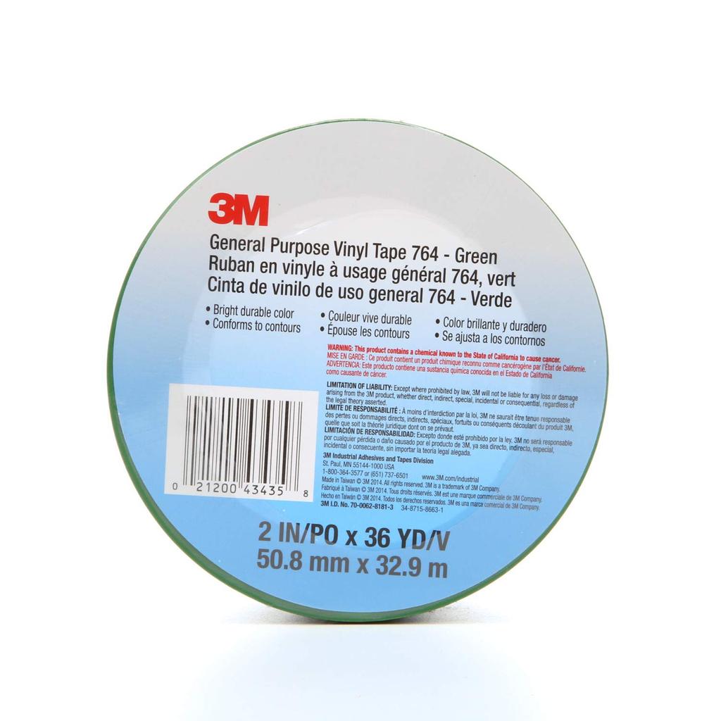 3M Line Tape 764 X 764 GRE 50X32 Color-Coded Green, 50.8mm 32.9m,