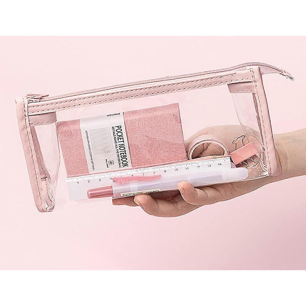 Clear Pencil Case See Through Pencil Case (Pink)