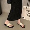 Niche flat-bottomed sandals women's shoes outer wear 2025 new summer fashion shoes cool slippers beach shoes