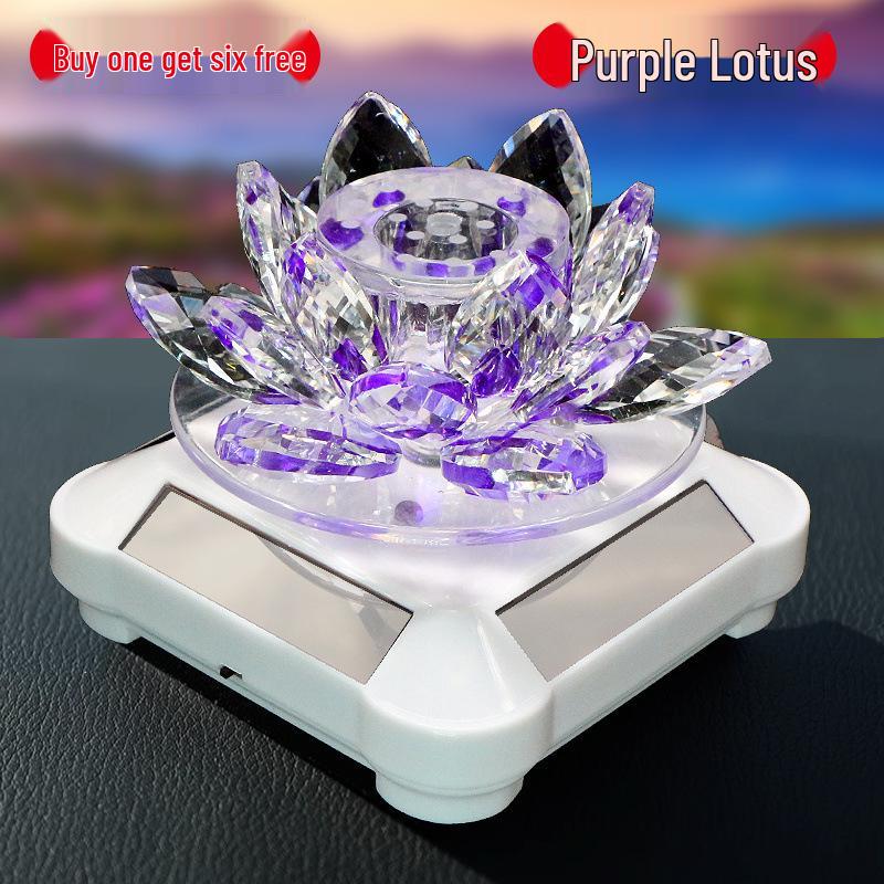 Rotating Crystal Lotus Solar Car Air Freshener & Aromatherapy Ornament