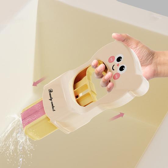 Mini Foldable Desktop Mop Cat Pattern Small Mop with Self-Wringing System Wet/Dry Cleaning Tool Tabletop Mop