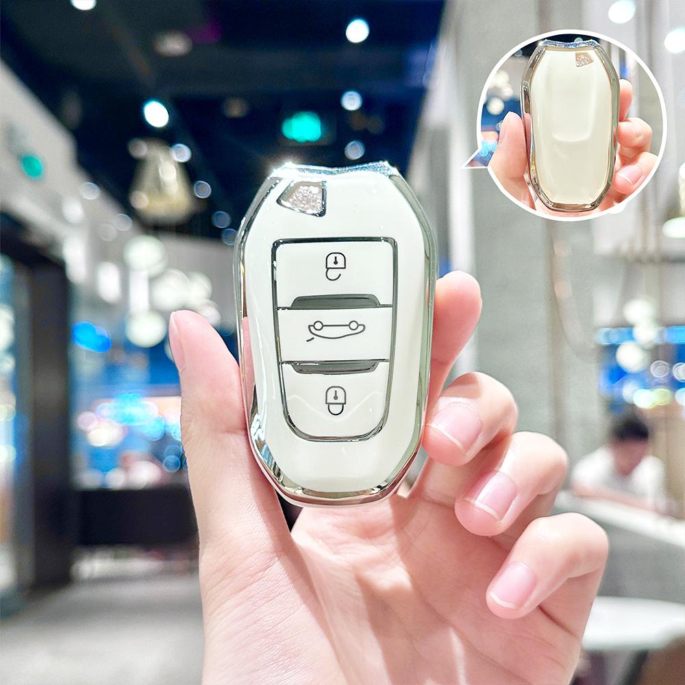 

Чохол-брелок TPU для автомобільного ключа-пульта для Citroen C4 C4L C6 C3-XR Picasso DS3 DS4 DS5 Peugeot 308 408 508 2008 3008 4008 5008 білий