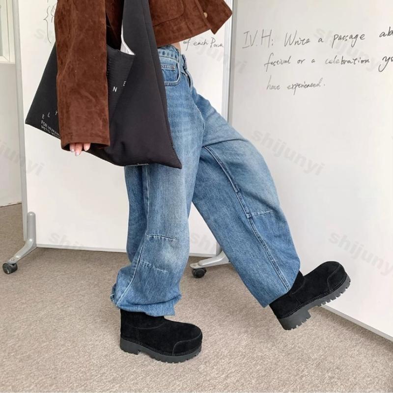 Women's Platform Snow Boots 2025 Winter New Outdoor Plush Thicken Cotton Shoes Non Slip Comfortable Height Increase Warm Shoes