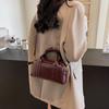 New bags 25 fashionable textured women's bags trendy shoulder bags simple casual oblique span bags