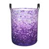 Purple Sequin Large Foldable Storage Basket Durable Oxford Fabric for Bedroom Bathroom Dorm Laundry Baskets