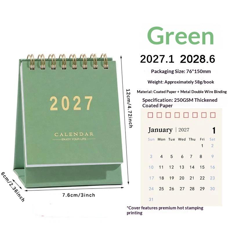 2027 Mini Morandi Color Desk Calendar Compact Size Memo Planner for Home Office Desktop Decoration Daily Reminder