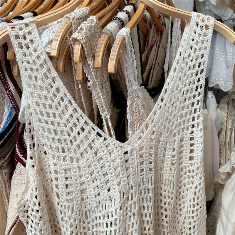 Women's Hollowed-Out Knit Vest - Summer 2025 Trendy French Design