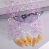 3D Cute Bowknot Heart Nail Stickers Self Adhesive Easy Peel DIY Manicure Decorations for Teen Girls Home Nail Art DIY