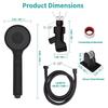 ZHIYAN Matte Black ABS High Pressure Water Saving Rain Showerhead with 3 Spray Modes Handheld Showerhead Set