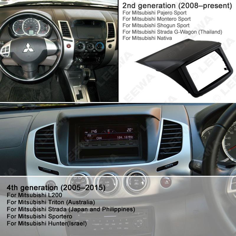 Mitsubishi Pajero Audio Mod Frame: 2DIN Fascia Panel with Toyota Storage Box.