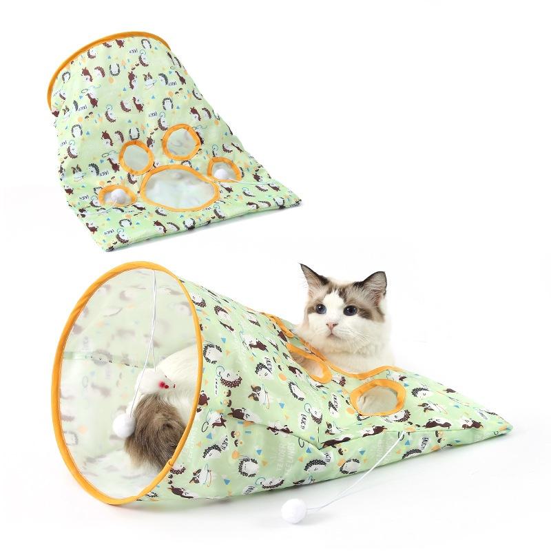 Foldable Cat Tunnel With Noisy Paper Rolling Ground Dragon Zhiyi Cat Toy Cat Diamond Bag Interactive Cat Tunnel Toy