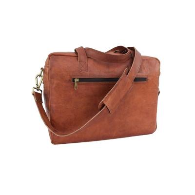 Goat Leather Office Briefcase Messenger Bag 15 In Laptop Satchel Shoulder Bags