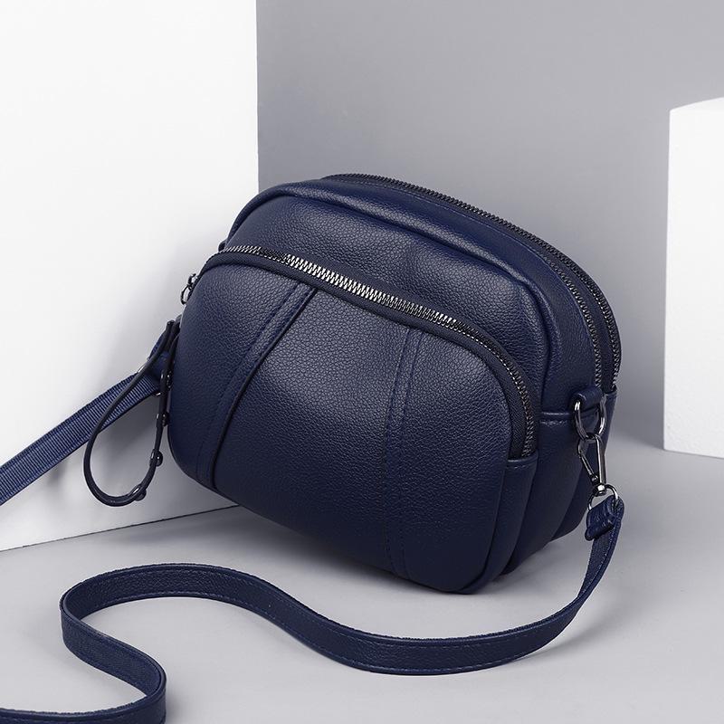 Damen Niet Reißverschluss Kleine Quadratische Taschen, Modische Handy-Taschen, Weiche Leder Umhängetaschen & Messenger Bags