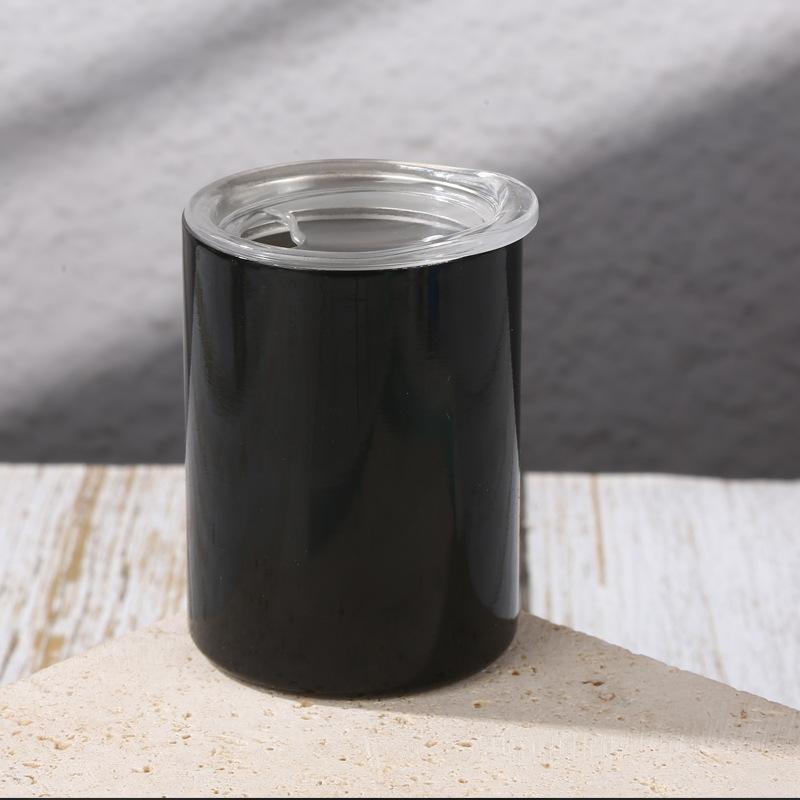 

Стакан из нержавеющей стали на 3 унции с крышкой, термокружка для кофе с крышкой, многоразовая кофейная чашка с двойными стенками для горячих/холодных напитков 3oz чёрный