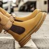 Fashion Luxury Brand Men Chelsea Boot Casual High Top Shoes Men High Quality Classic Motocros Shoes Yellow Men Boots Leather Ankle Boots