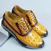 Fashion New Fashion Cowhide Emboweled Alligator Casual Shoes Breathable Wear-resistant Men's Sports Business Shoes Zapatos Sapat A14