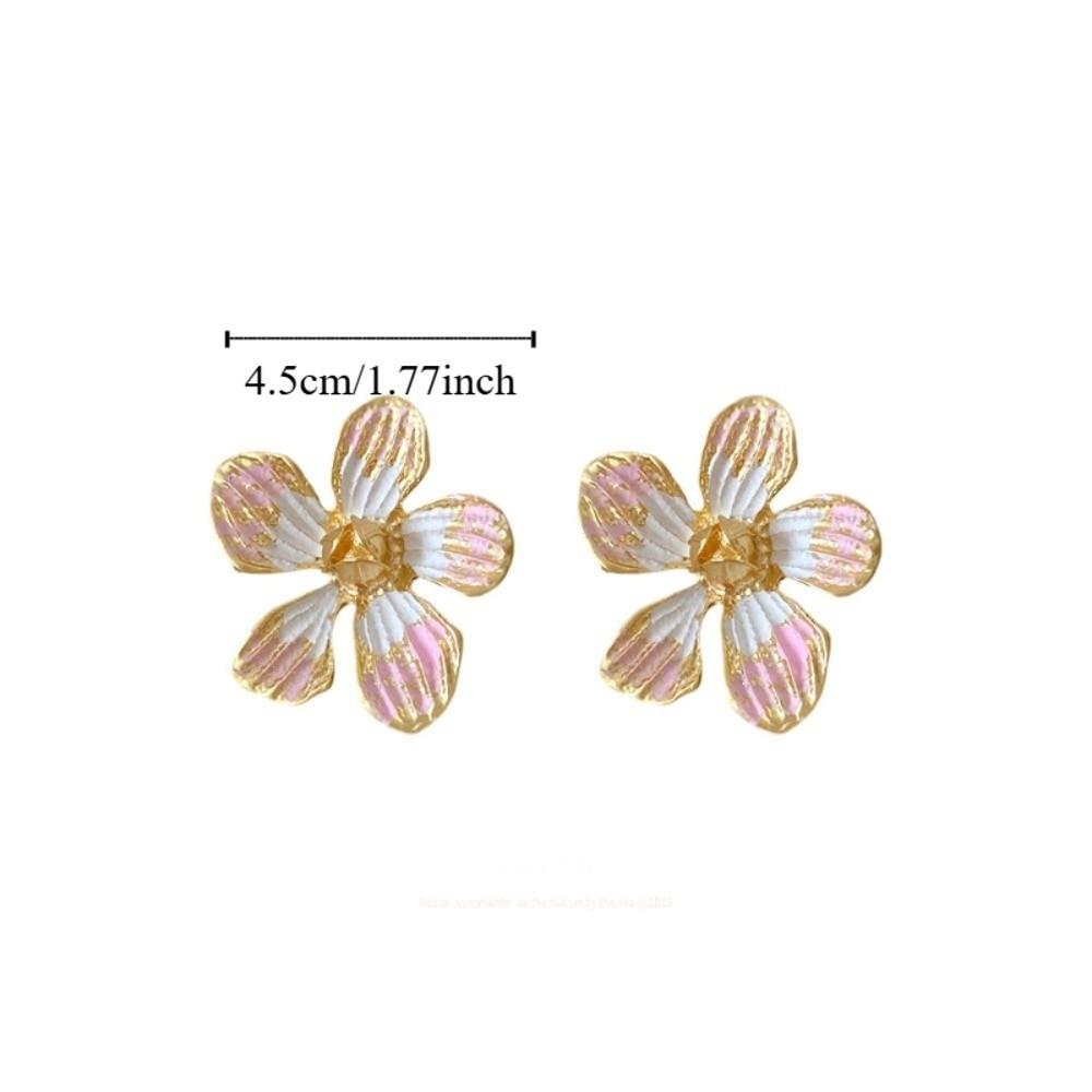 Sweet Oil Drop Flower Ear Studs Baroque Korean Style Earrings Enamel Flower Earrings  Jewelry