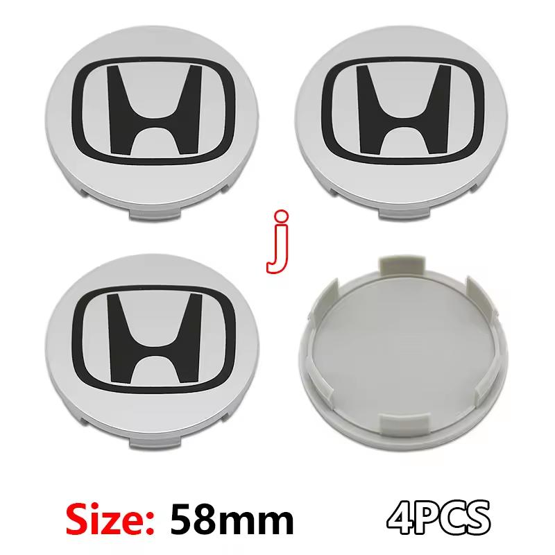 4Pcs/set 69mm 58mm Car Wheel Center Hub Caps Rims Cover Logo For Honda Civic Accord Fit CRV Jazz Odyssey Insight Legend HRV