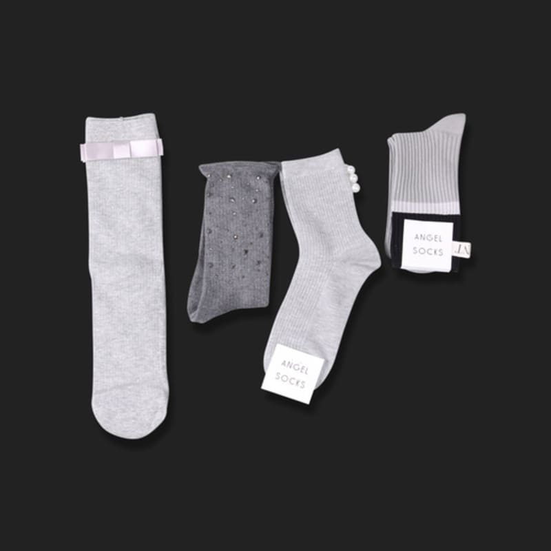 

ANGEL SOCKS SET003_Gray Gray Toned-down Daily Fashion Gift Ankle Socks Socks Spring Gold Jewelry single