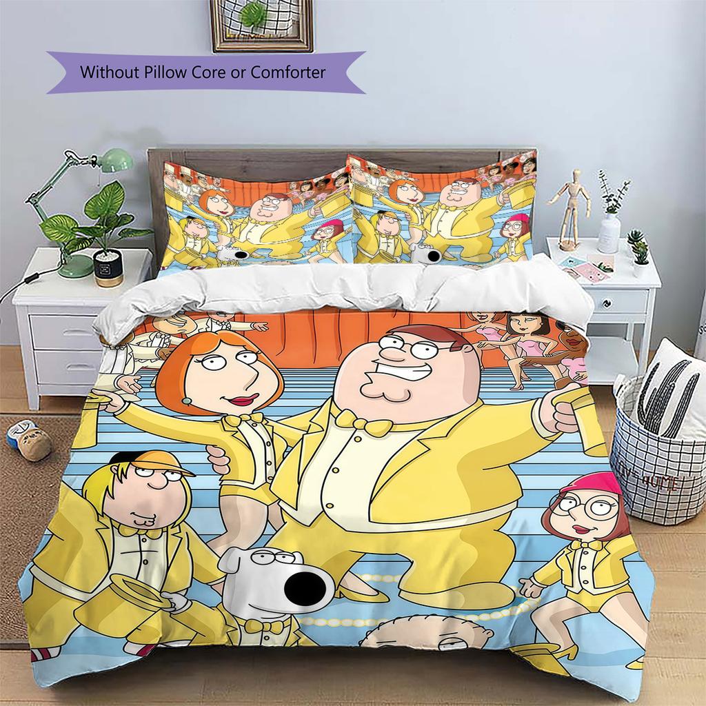 Family Guy2 Pattern Bedding Quilt Set Home Decoration Gift (1 * duvet cover + 2 * pillowcase without core)