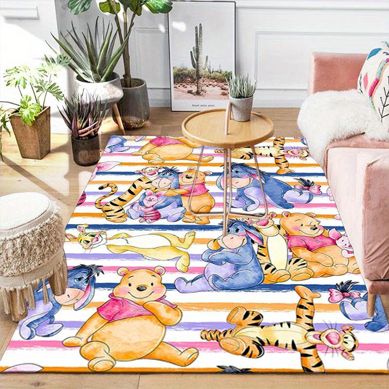 1pc Winnie the Pooh Area Rug, Non Slip Floor Mat, Cartoon Character Design, Soft Velvet, Room Decor, Washable